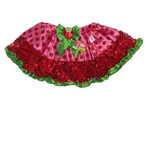 STRAWBERRY SHORTCAKE  Sequin Polka Dot Tutu Girls CS (4-6) Pink Multi  Dance NWT